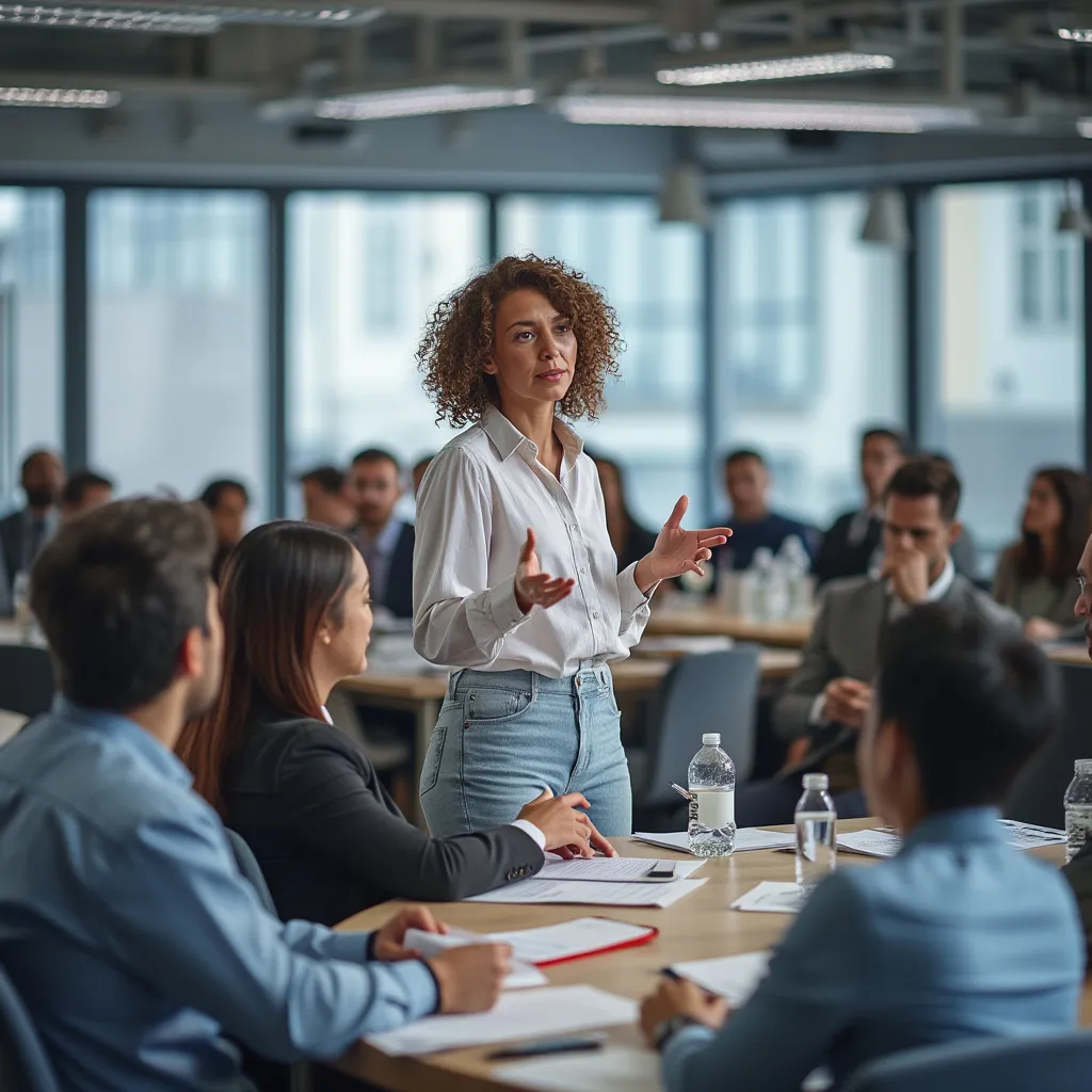 Consultor y cliente discutiendo un plan